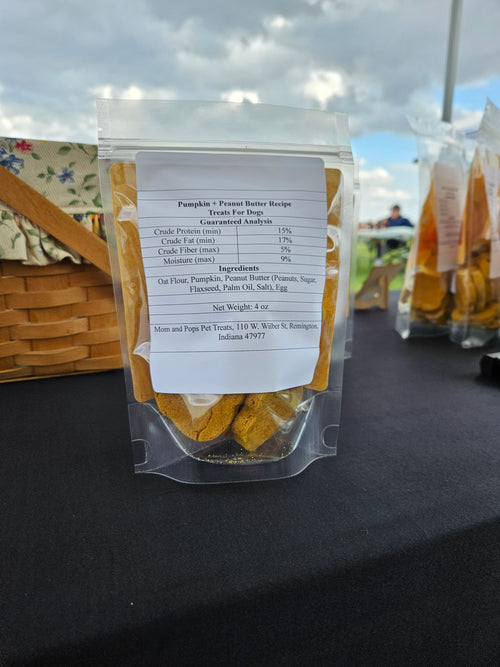 Pumpkin + Peanut Butter Recipe 1/2 Bags (4 oz) Dog Treats for Medium to Large Dogs
