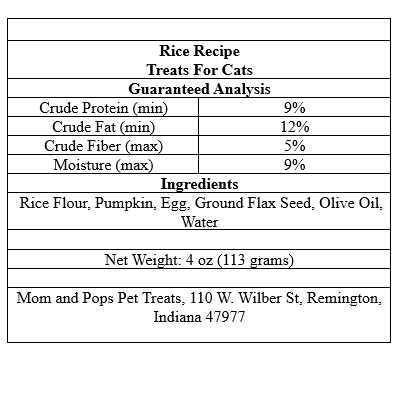 Rice Recipe Treats for Cats